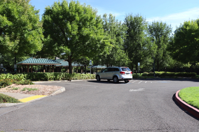 Parking lot by picnic shelters